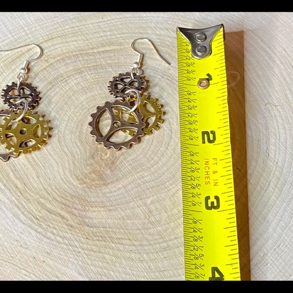 Steampunk Inspired, Handmade Earrings - Picture 2 of 2